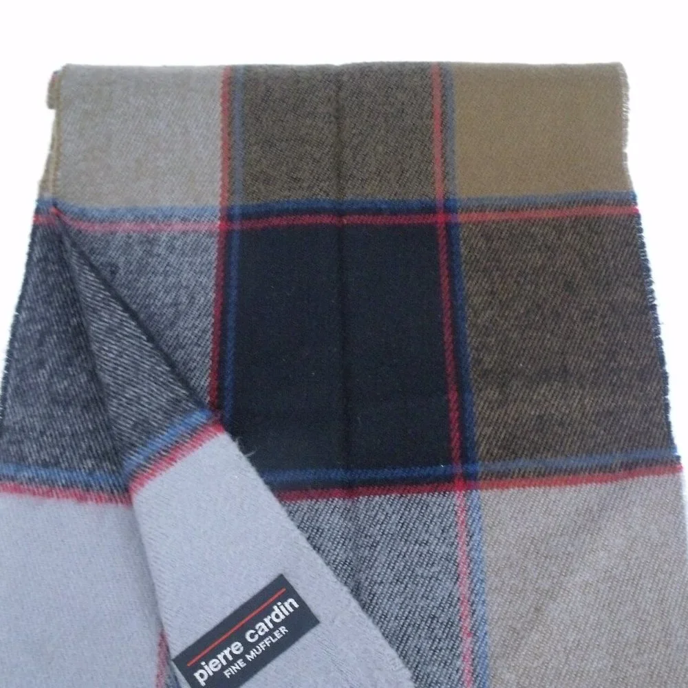 Pierre Cardin Fine Muffler Plaid Scarf